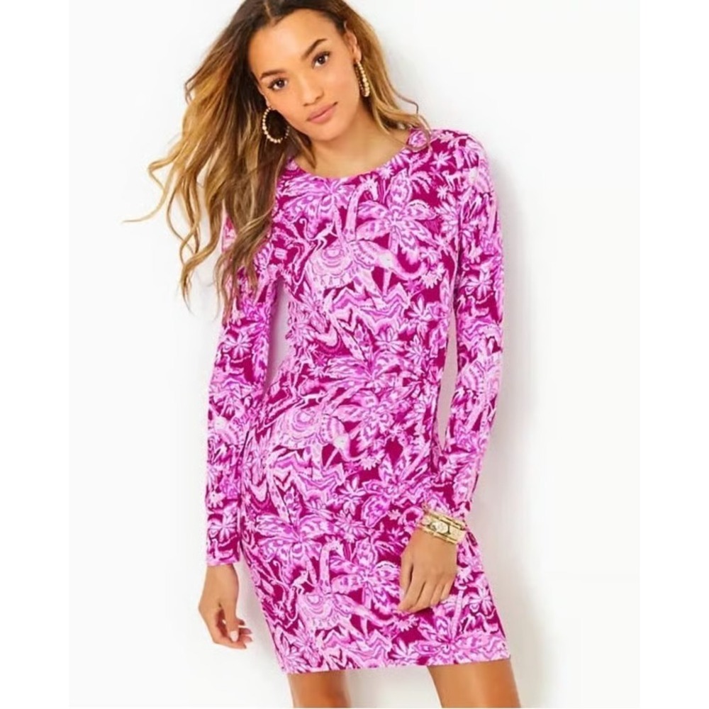 Lilly Pulitzer Lynn Long Sleeve Twist Dress in‎ Mulberry Wild Ride